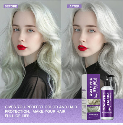 300ml Shampoo Lock Color Purple Shampoo Blonde Hair Bleaching Yellow Removing Linen Gray Silver Color Hair Dye шампунь для волос