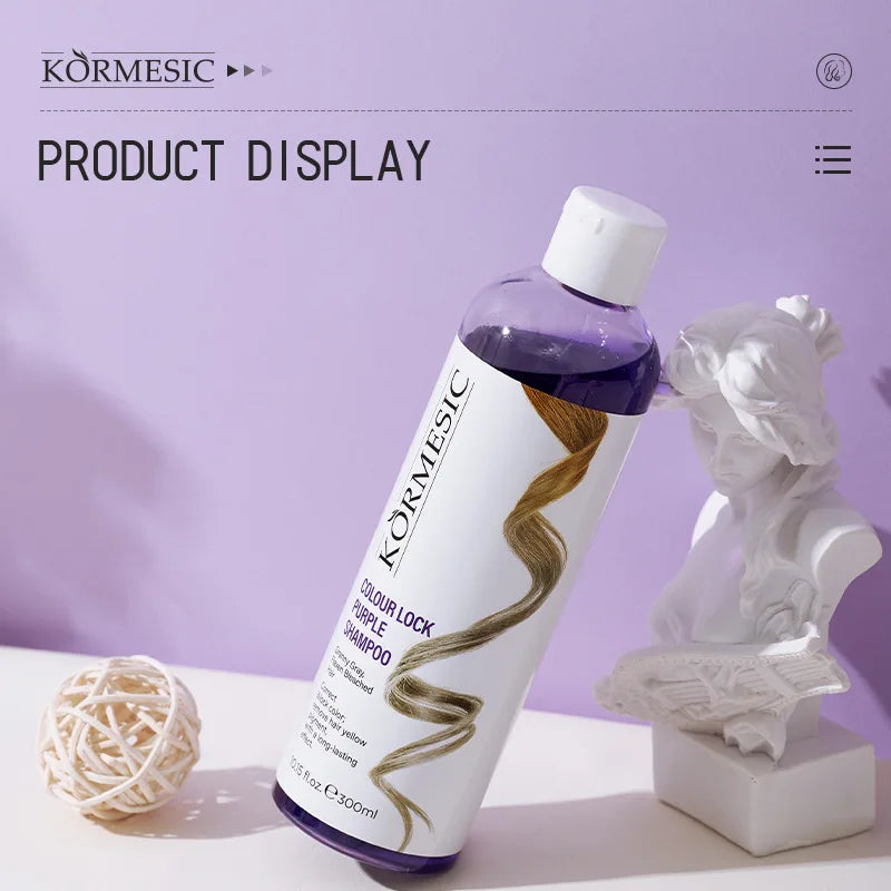 Color Locking Shampoo Pink Silver Purple Color Fixing Hair Shampoo Brightening Cleansing Care Shine Restoration for Dyed 300ml
