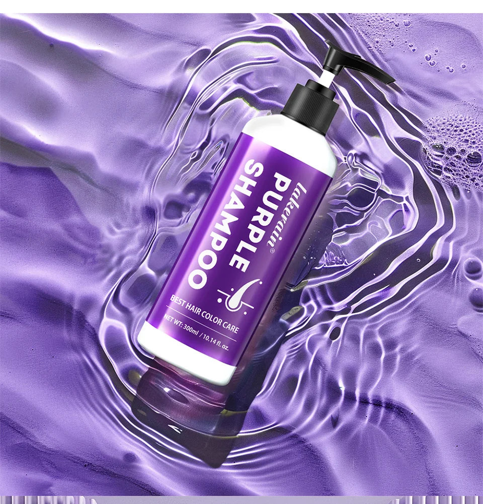 300ml Shampoo Lock Color Purple Shampoo Blonde Hair Bleaching Yellow Removing Linen Gray Silver Color Hair Dye шампунь для волос