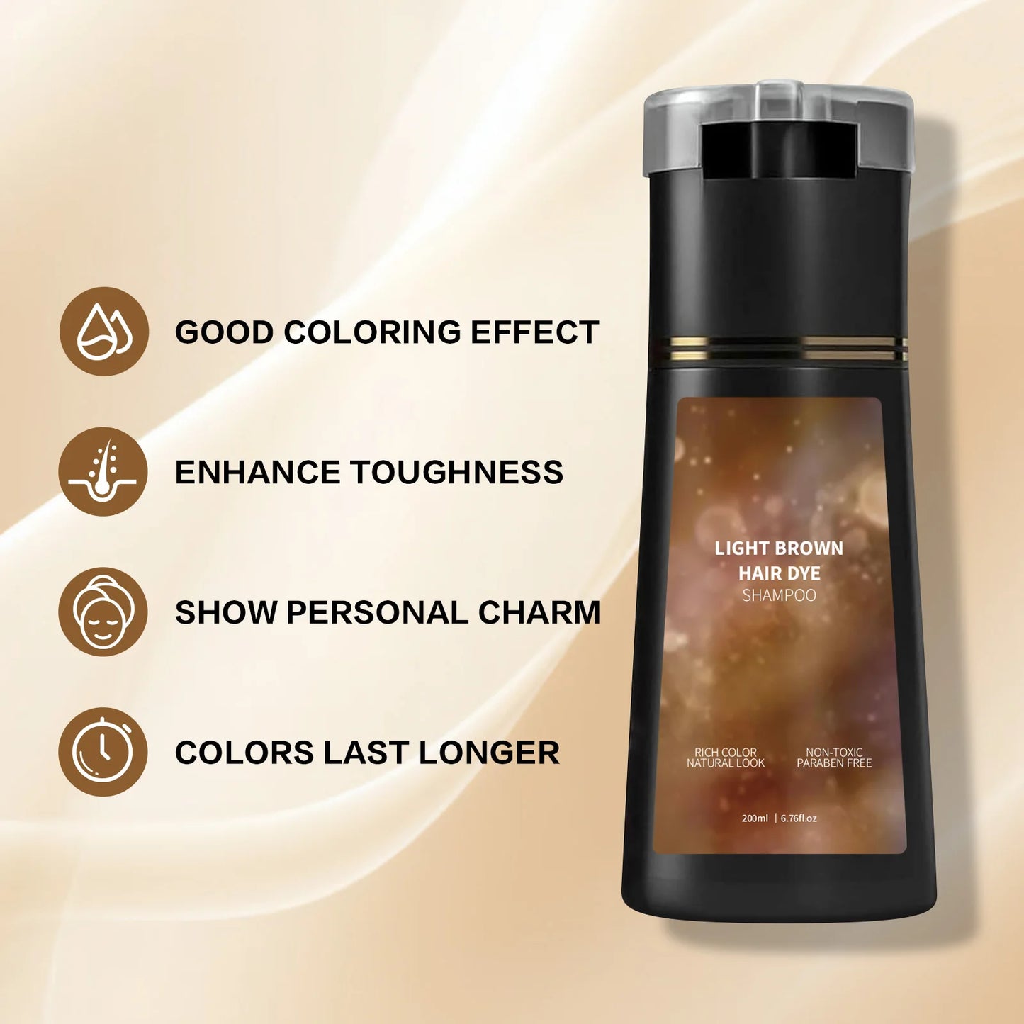 Instant Gray Coverage & Oil Control Shampoo - Provides Soft, Voluminous Hair with Nourishing Care in One Wash, Color Refresh.