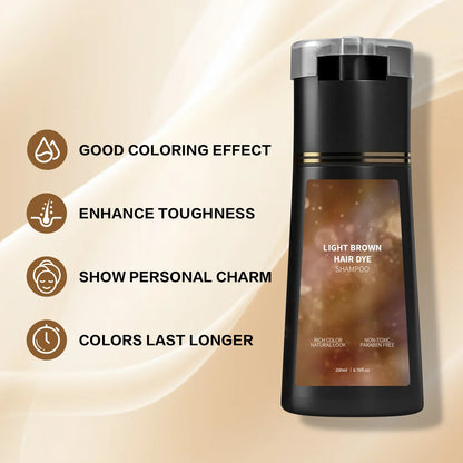 Instant Gray Coverage & Oil Control Shampoo - Provides Soft, Voluminous Hair with Nourishing Care in One Wash, Color Refresh.