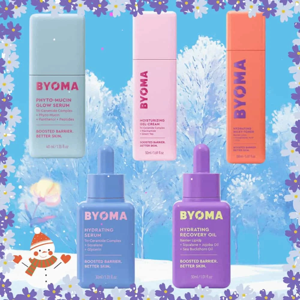 BYOMA Boosted Barrier Hydrating Recovery Oil Hydrating Serum Moisturizing Gel Cream Phyto Mucin Glow Serum Luxury Face Oil Set