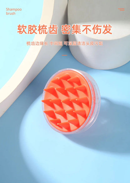 Hair Washing Tool, Scalp Brush, Head Massage Comb, Soft Rubber, Hair Comb, Transparent Sparkling Gold and Silver Shampoo Brush