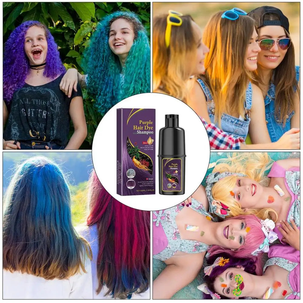 Hair Color Shampoo Black Hair Dye Covering White Hair Shampoo Hair Dye Shampoo Darkening Hair Shampoo Wine Red, Brown, Silver