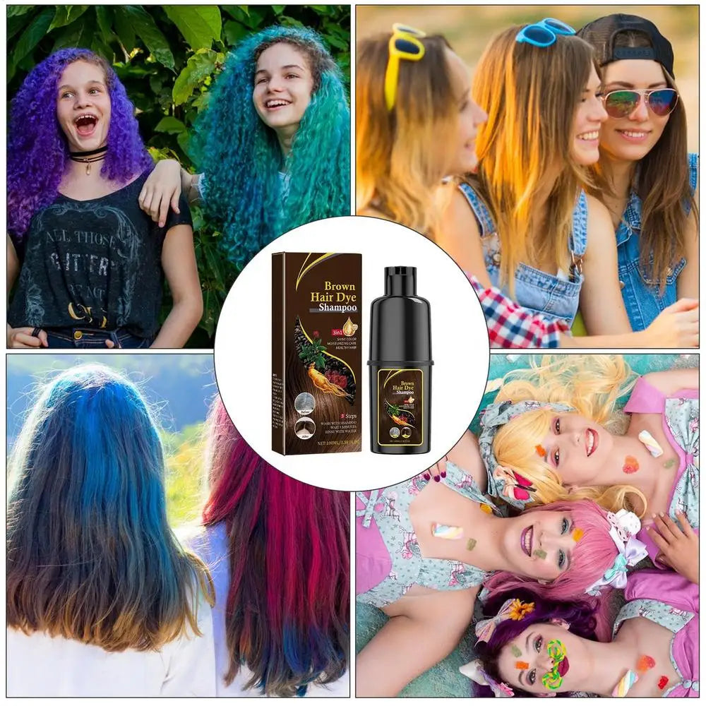 Hair Color Shampoo Black Hair Dye Covering White Hair Shampoo Hair Dye Shampoo Darkening Hair Shampoo Wine Red, Brown, Silver