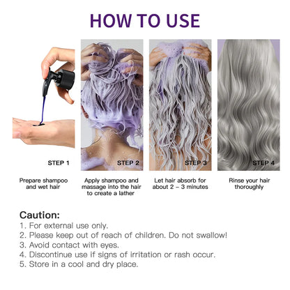 300ml Shampoo Lock Color Purple Shampoo Blonde Hair Bleaching Yellow Removing Linen Gray Silver Color Hair Dye шампунь для волос