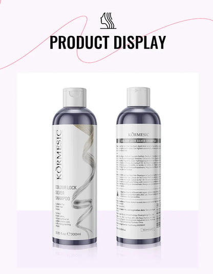 Color Locking Shampoo Pink Silver Purple Color Fixing Hair Shampoo Brightening Cleansing Care Shine Restoration for Dyed 300ml