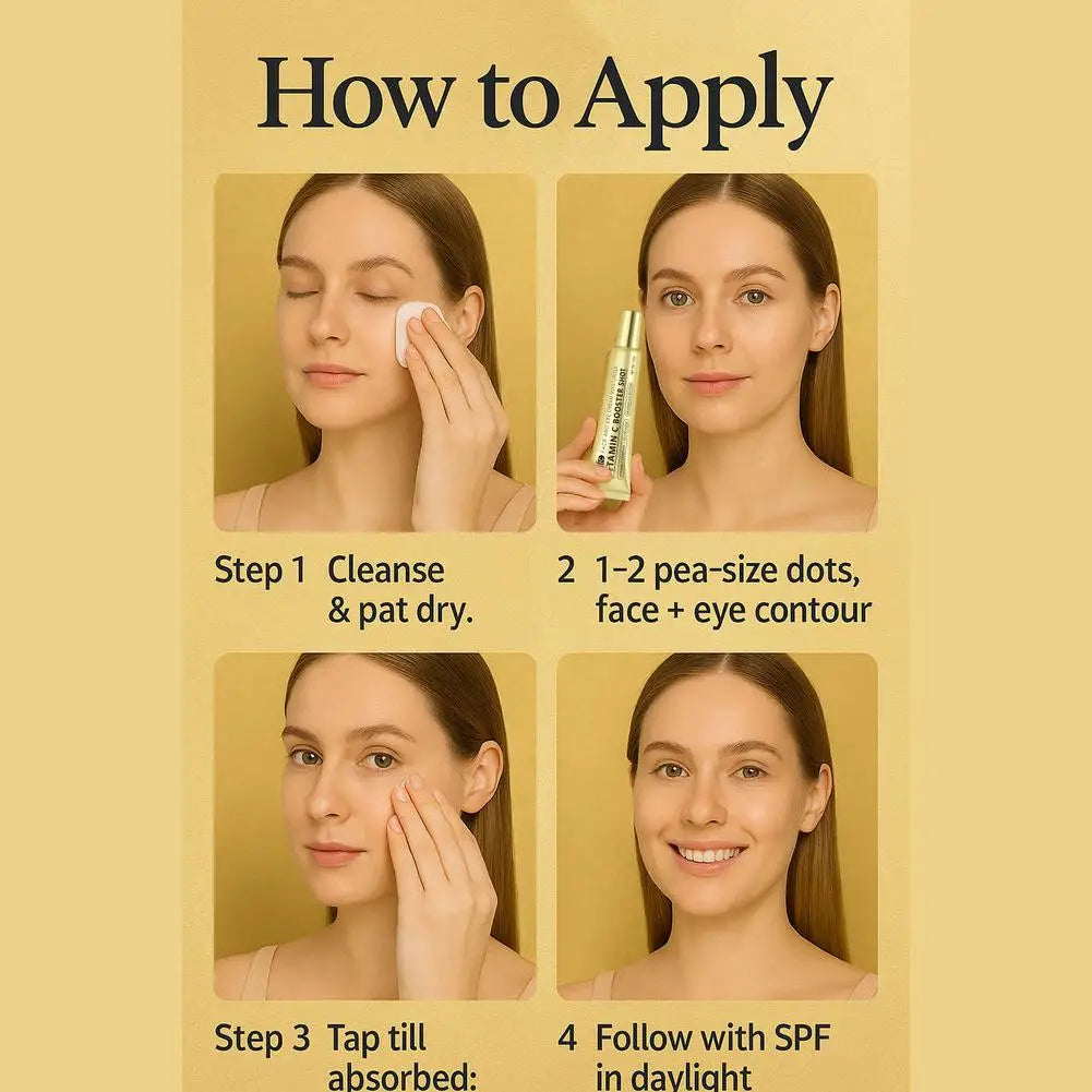 Vitamin C Booster Shot Serum with Glutathione, Niacinamide and Vitamin E Lightweight Brightening Face Serum Hydrate & Boost Glow