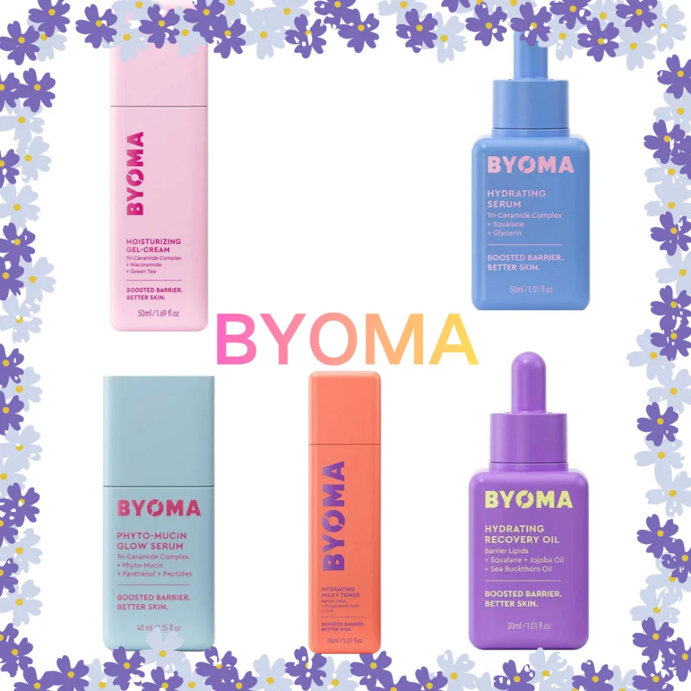 BYOMA Boosted Barrier Hydrating Recovery Oil Hydrating Serum Moisturizing Gel Cream Phyto Mucin Glow Serum Luxury Face Oil Set