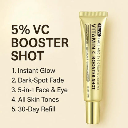 Vitamin C Booster Shot Serum with Glutathione, Niacinamide and Vitamin E Lightweight Brightening Face Serum Hydrate & Boost Glow