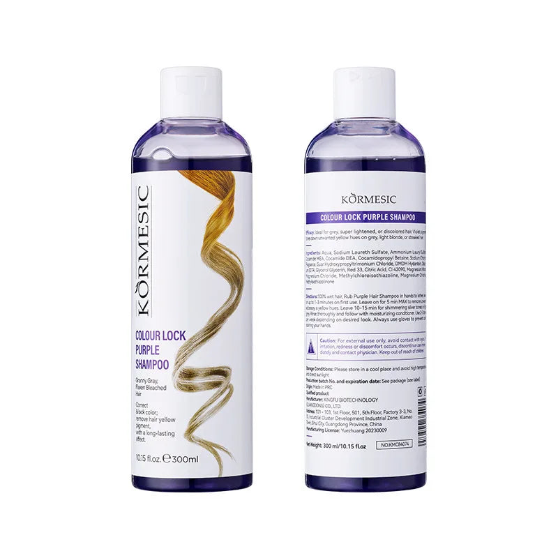 Color Locking Shampoo Pink Silver Purple Color Fixing Hair Shampoo Brightening Cleansing Care Shine Restoration for Dyed 300ml