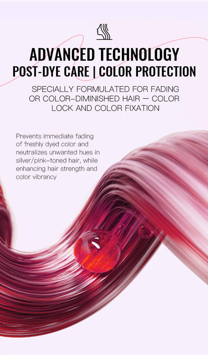 Color Locking Shampoo Pink Silver Purple Color Fixing Hair Shampoo Brightening Cleansing Care Shine Restoration for Dyed 300ml
