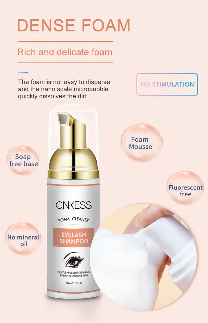 Lash Super Concentrate Mousse Eyelash Shampoo Gentle Cleansing Grafting Foam Extension l Makeup Tools Supplies Shampoo Brush Set
