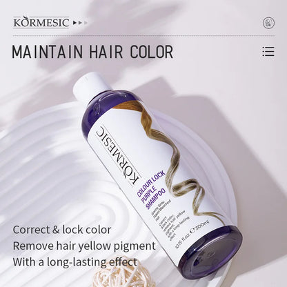 Color Locking Shampoo Pink Silver Purple Color Fixing Hair Shampoo Brightening Cleansing Care Shine Restoration for Dyed 300ml
