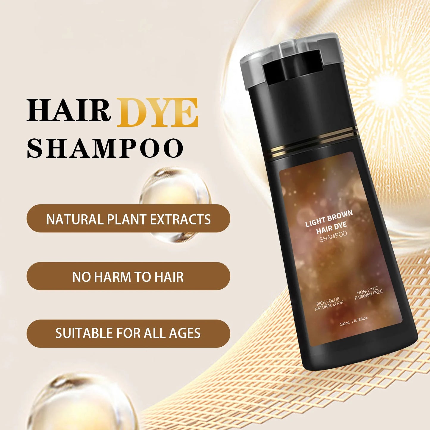 Instant Gray Coverage & Oil Control Shampoo - Provides Soft, Voluminous Hair with Nourishing Care in One Wash, Color Refresh.