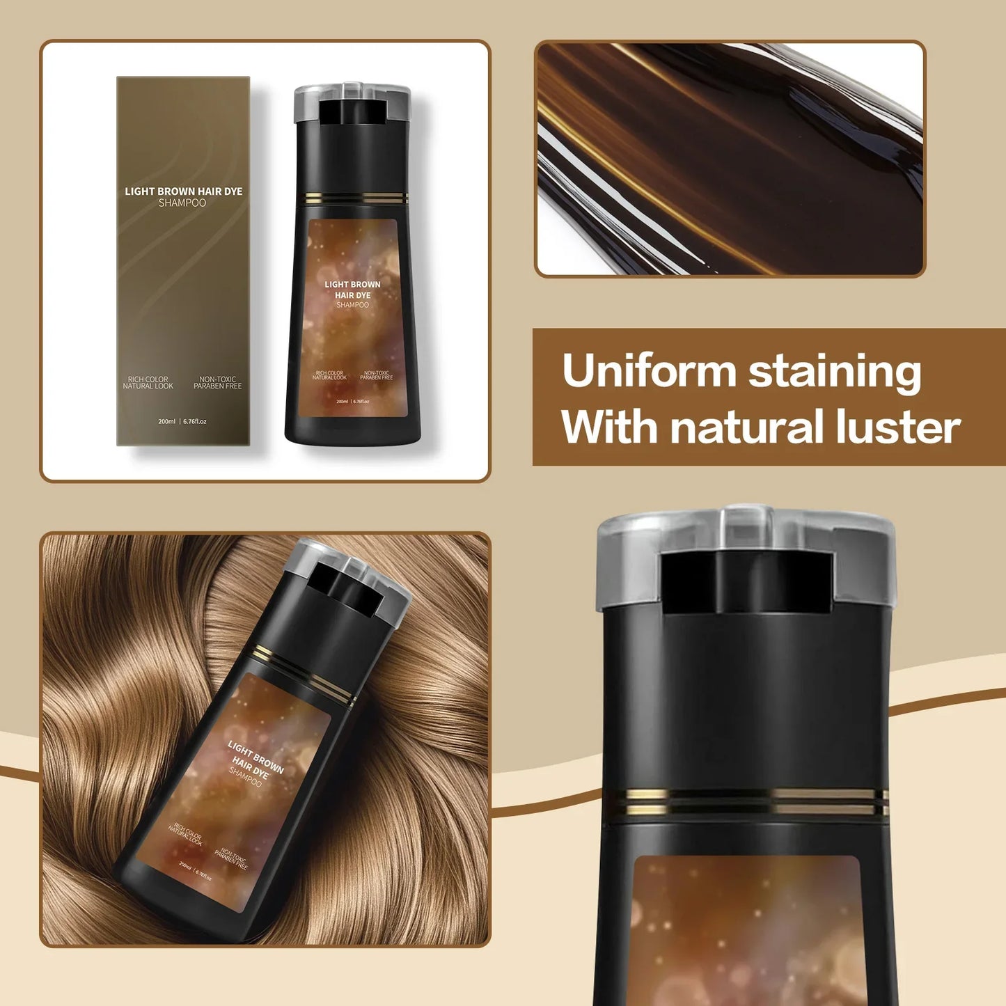 Instant Gray Coverage & Oil Control Shampoo - Provides Soft, Voluminous Hair with Nourishing Care in One Wash, Color Refresh.