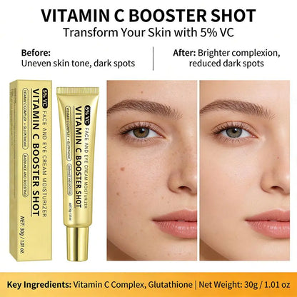 Vitamin C Booster Shot Serum with Glutathione, Niacinamide and Vitamin E Lightweight Brightening Face Serum Hydrate & Boost Glow