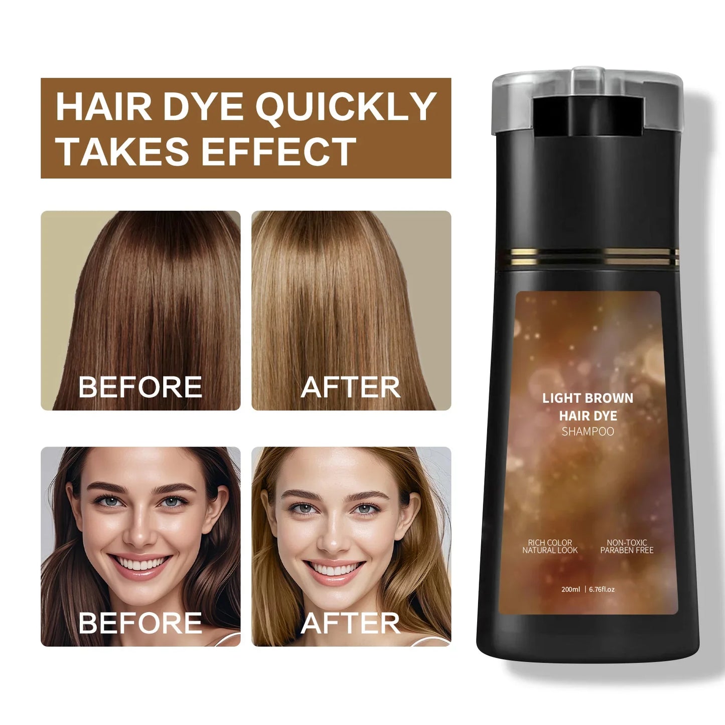 Instant Gray Coverage & Oil Control Shampoo - Provides Soft, Voluminous Hair with Nourishing Care in One Wash, Color Refresh.