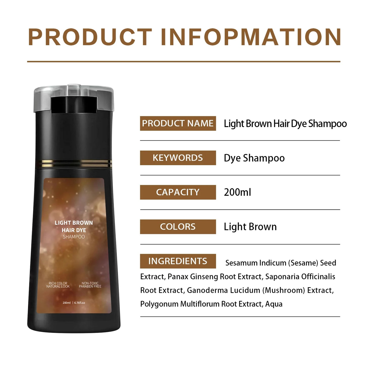 Instant Gray Coverage & Oil Control Shampoo - Provides Soft, Voluminous Hair with Nourishing Care in One Wash, Color Refresh.
