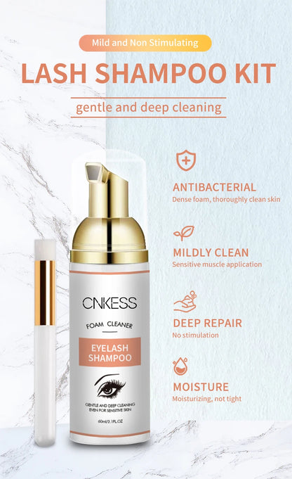 Lash Super Concentrate Mousse Eyelash Shampoo Gentle Cleansing Grafting Foam Extension l Makeup Tools Supplies Shampoo Brush Set