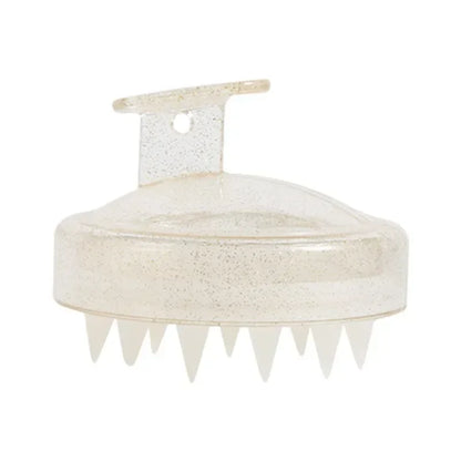 Hair Washing Tool, Scalp Brush, Head Massage Comb, Soft Rubber, Hair Comb, Transparent Sparkling Gold and Silver Shampoo Brush