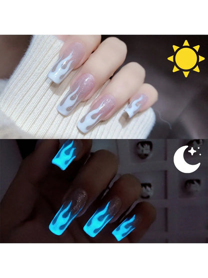 1Pc 15ML Glow in the Dark Gel Nail Polish - Luminous Top Coat for Home Salon Manicure and DIY - Long-Lasting and Durable