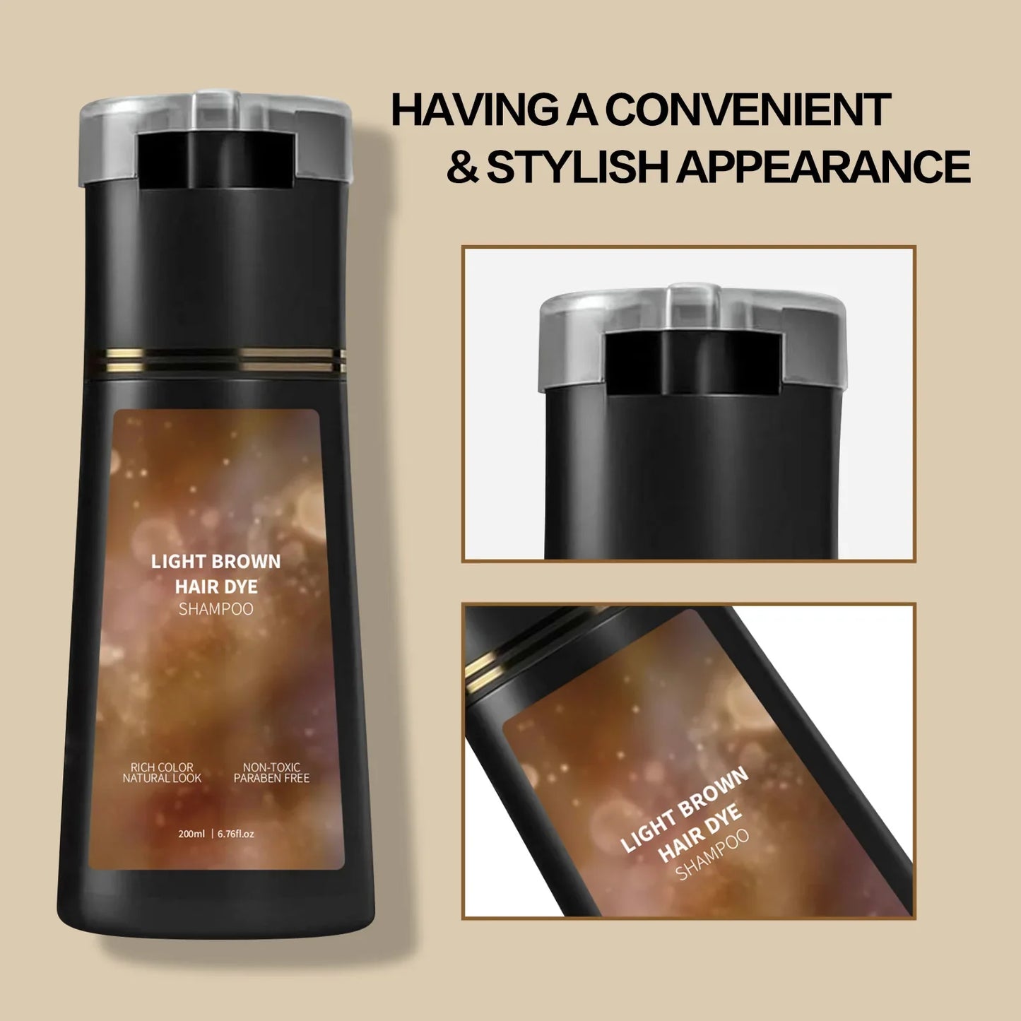 Instant Gray Coverage & Oil Control Shampoo - Provides Soft, Voluminous Hair with Nourishing Care in One Wash, Color Refresh.