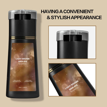 Instant Gray Coverage & Oil Control Shampoo - Provides Soft, Voluminous Hair with Nourishing Care in One Wash, Color Refresh.