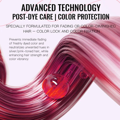 Color Locking Shampoo Pink Silver Purple Color Fixing Hair Shampoo Brightening Cleansing Care Shine Restoration for Dyed 300ml