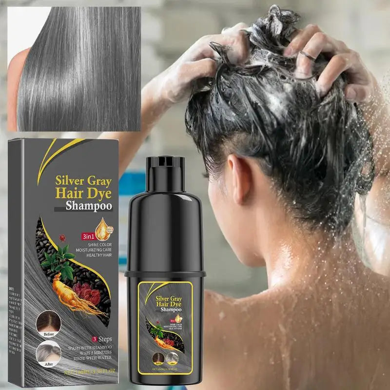 Hair Color Shampoo Black Hair Dye Covering White Hair Shampoo Hair Dye Shampoo Darkening Hair Shampoo Wine Red, Brown, Silver