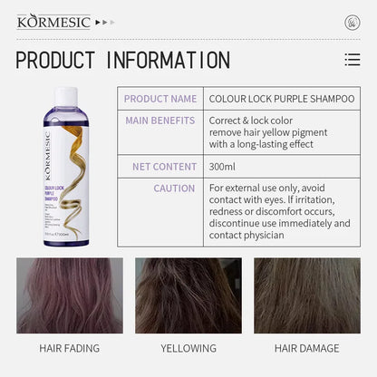 Color Locking Shampoo Pink Silver Purple Color Fixing Hair Shampoo Brightening Cleansing Care Shine Restoration for Dyed 300ml